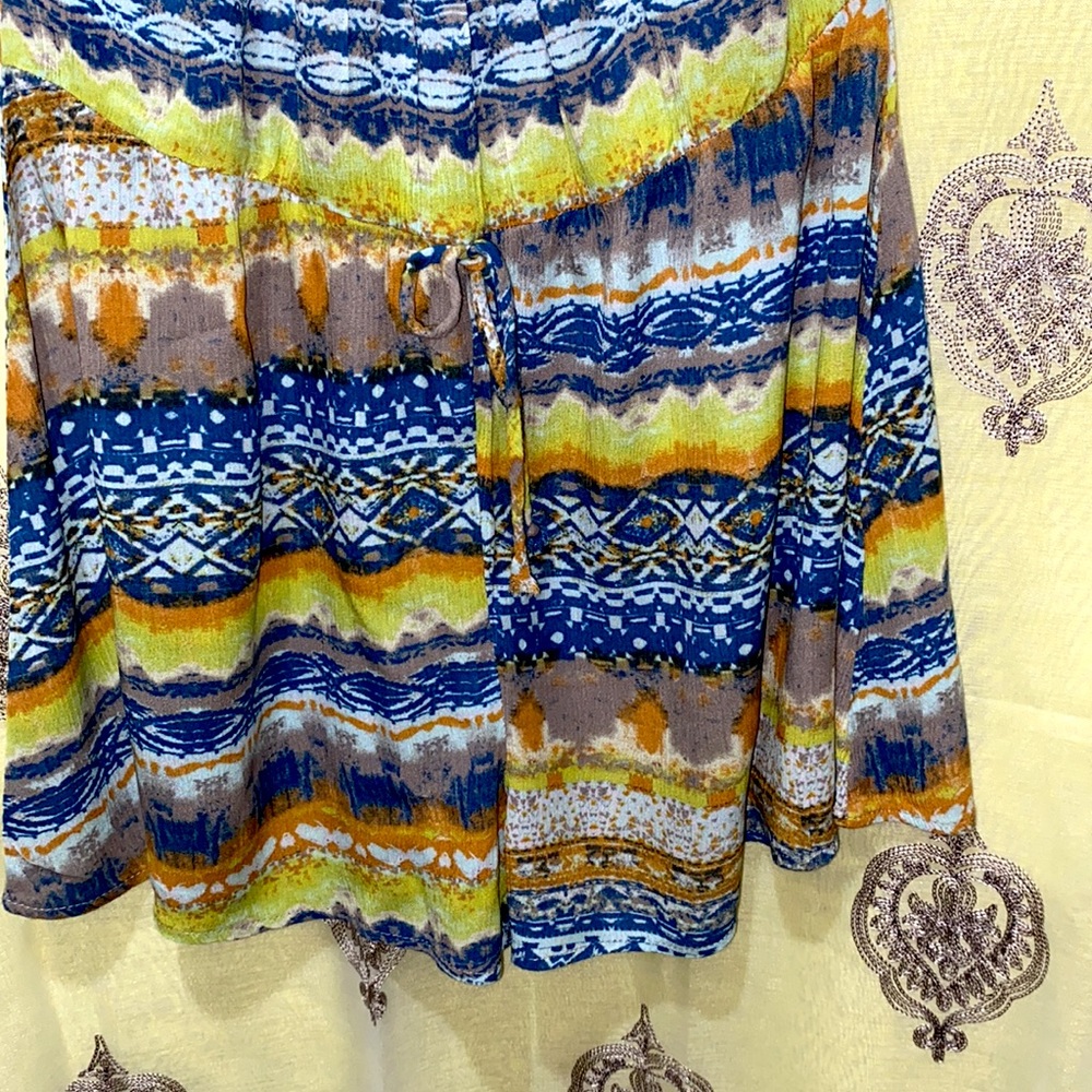 Aztec Print Multi-Color Halter Drawstring Romper … - image 5